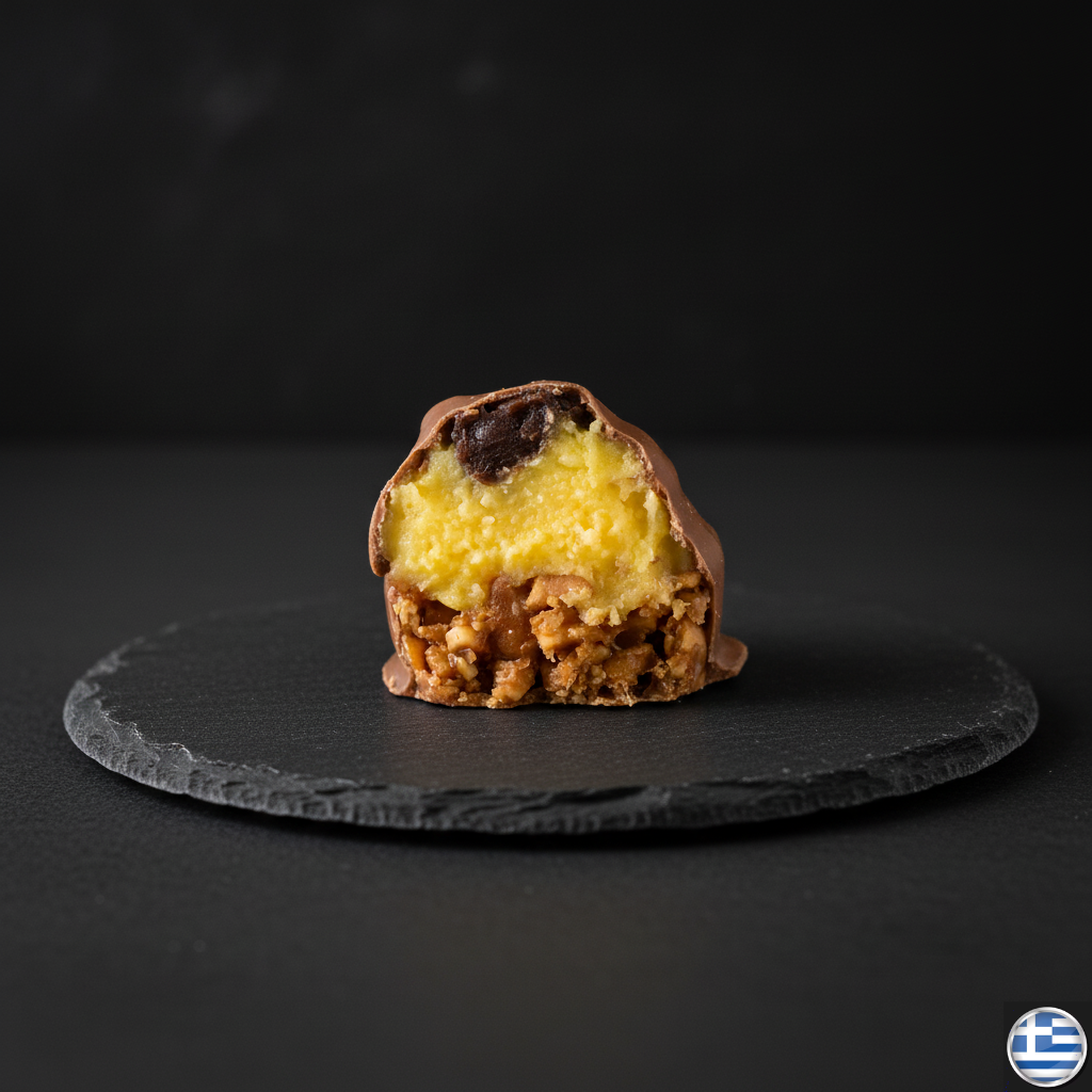 Bomboane Grecești cu Ciocolată cu Lapte și Gem