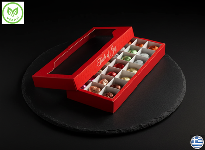 Praline Grecești cu Ciocolata Neagra Vegane cu Gem (De Post) 1Kg