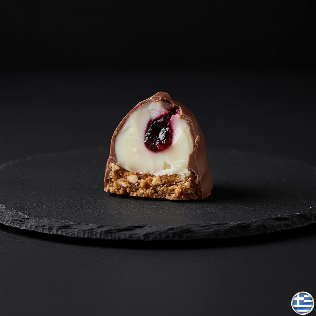 Bomboane Grecești cu Ciocolată cu Lapte și Gem