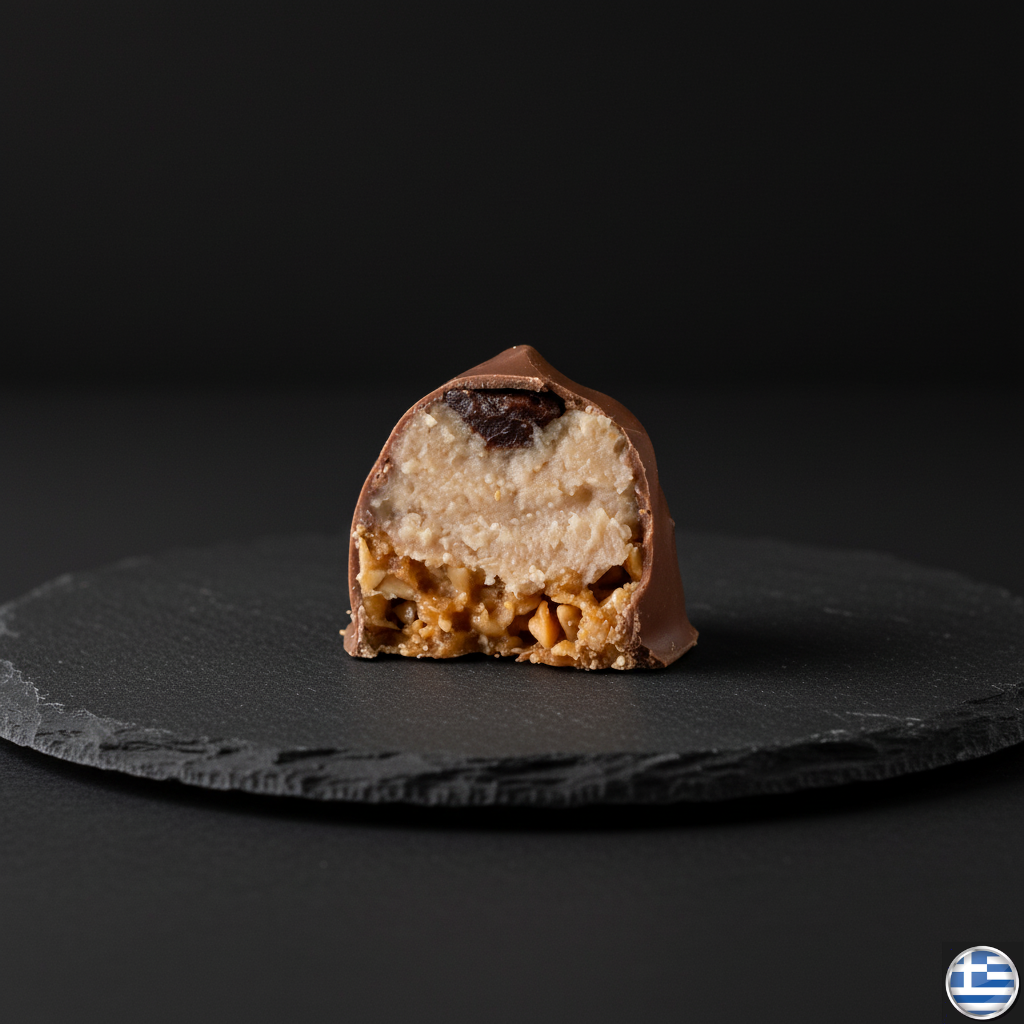 Bomboane Grecești cu Ciocolată cu Lapte și Gem
