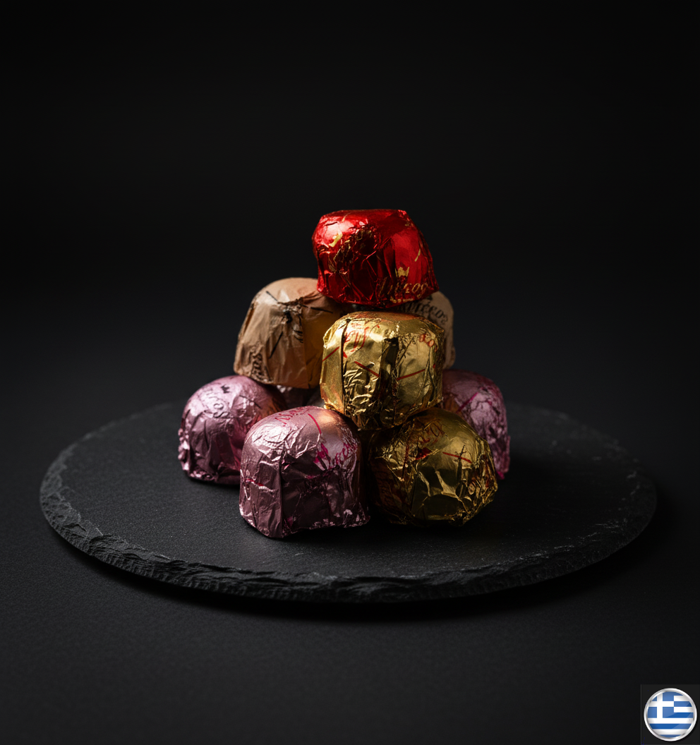 Bomboane Grecești cu Ciocolată cu Lapte și Gem